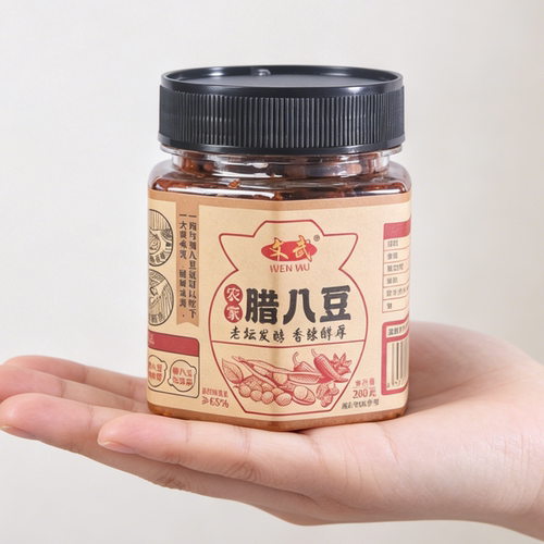文武农家腊八豆麻辣豆开味下饭菜瓶豆鼓黄豆酱装开胃菜拌饭酱咸菜