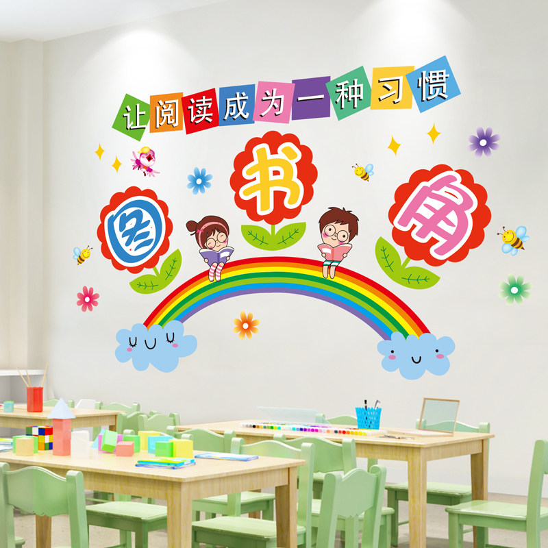 班级文化墙贴纸文化墙温馨教室阅览室卫生角背景角布置装饰幼儿园