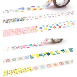 【分装】日本MT津山神户限定MIX复刻浅草小花水玉拼接和纸胶带