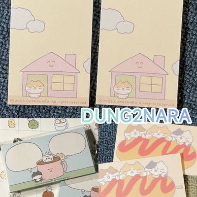 【分装】韩国 dung2nara 可爱热狗房子咖啡猫猫 迷你便签
