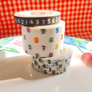 【分装】日本 mt x sousou彩色数字黑底细数字番茄和纸胶带手帐