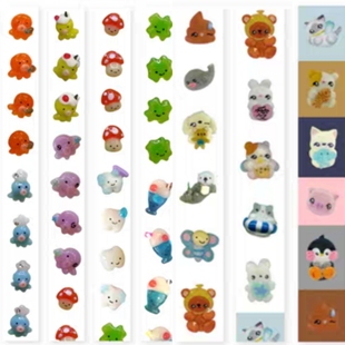 【分装】打包可爱 树脂粘土系列可爱黏土动物萌物和纸胶带