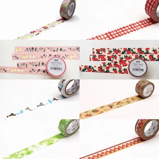 【分装】日本mt官网限定 田村美纪 草莓蛋糕蝴蝶 木漏日 和纸胶带