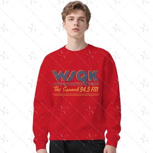 跨境新款潮流怪奇物语WSQK电台圆领卫衣团服男女老少同款可改色