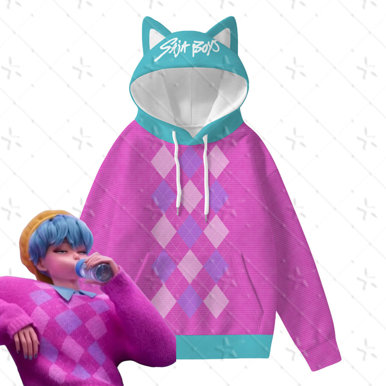 Kpop猎魔女团Saja Boys应援猫耳连帽衫动漫痛衣Baby Saja同款卫衣