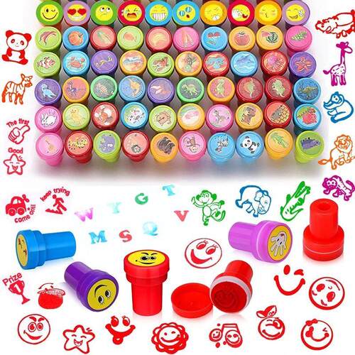 10pcs Assorted Stamps for Kids Self-Ink Teacher Stamps Party