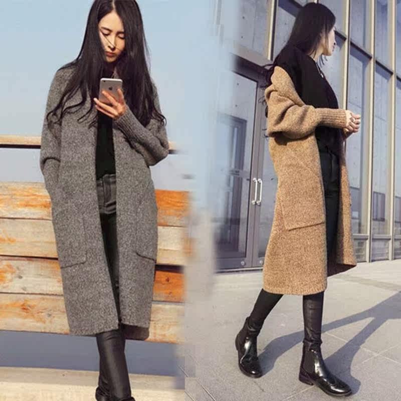 winter  fashion women sweater long knit pocket coat cardigan|ruв категории Женская одежда, свитер - от Buy2taobao.com для оказания профессиональной услуги покупки агента Taobao