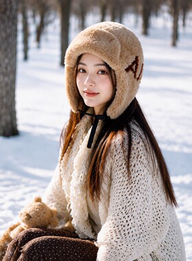 冬季保暖帽滑雪毛绒飞行帽防寒护耳骑行雷锋帽防风甜美可爱韩国潮