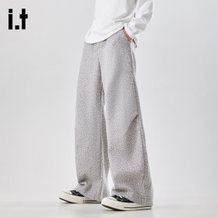 子长裤 New 男秋冬休闲宽松直筒宽裤 NB简约百搭运动厚棉裤 Bcfauae