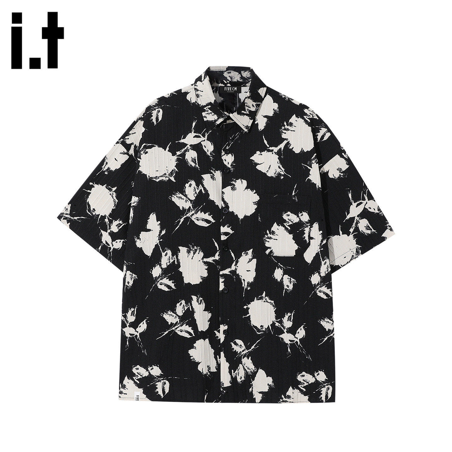 New Bcfauae NB薄款印花冰丝短袖衬衫男款新款夏季高级感上衣