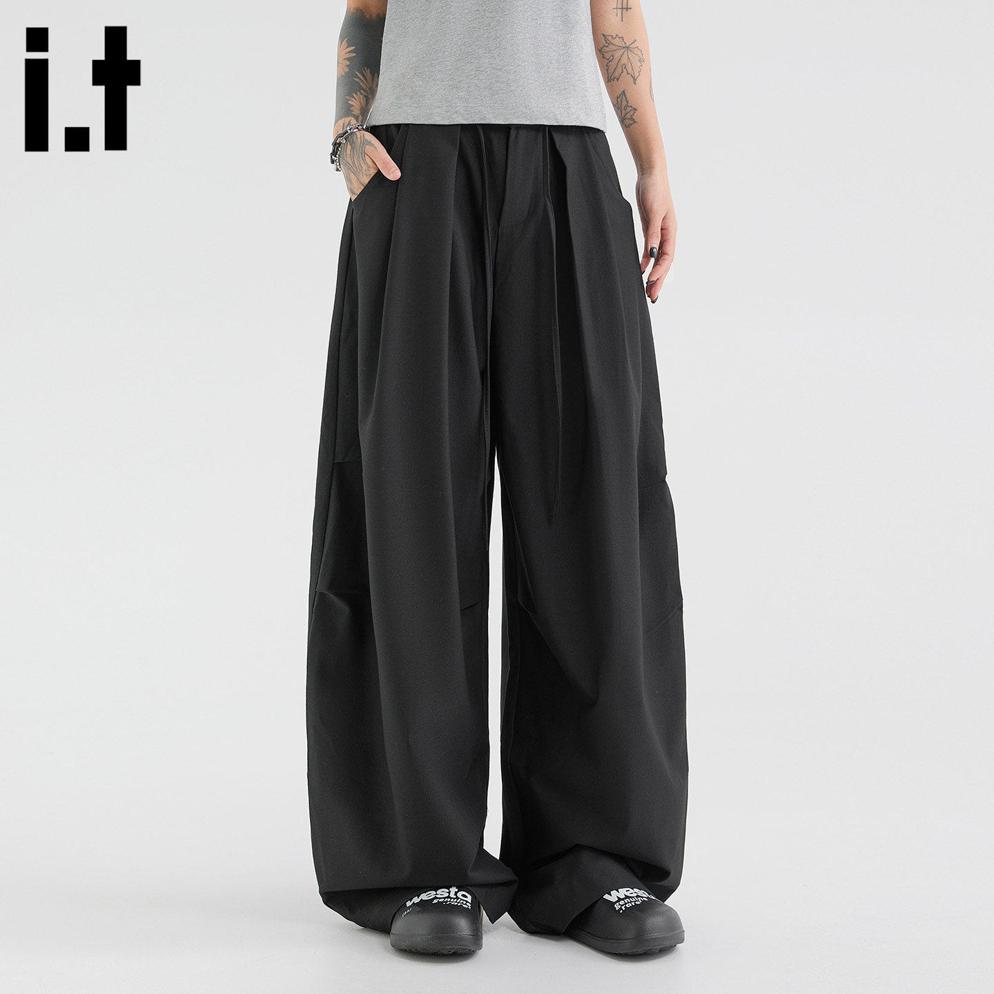 New Bcfauae NB阔腿西装裤男女薄款夏季宽松潮流垂坠感休闲 裤