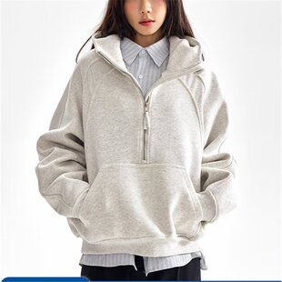 New Bcfauae NB重磅硬挺卫衣女款设计感小众解构外套痞帅潮牌半拉