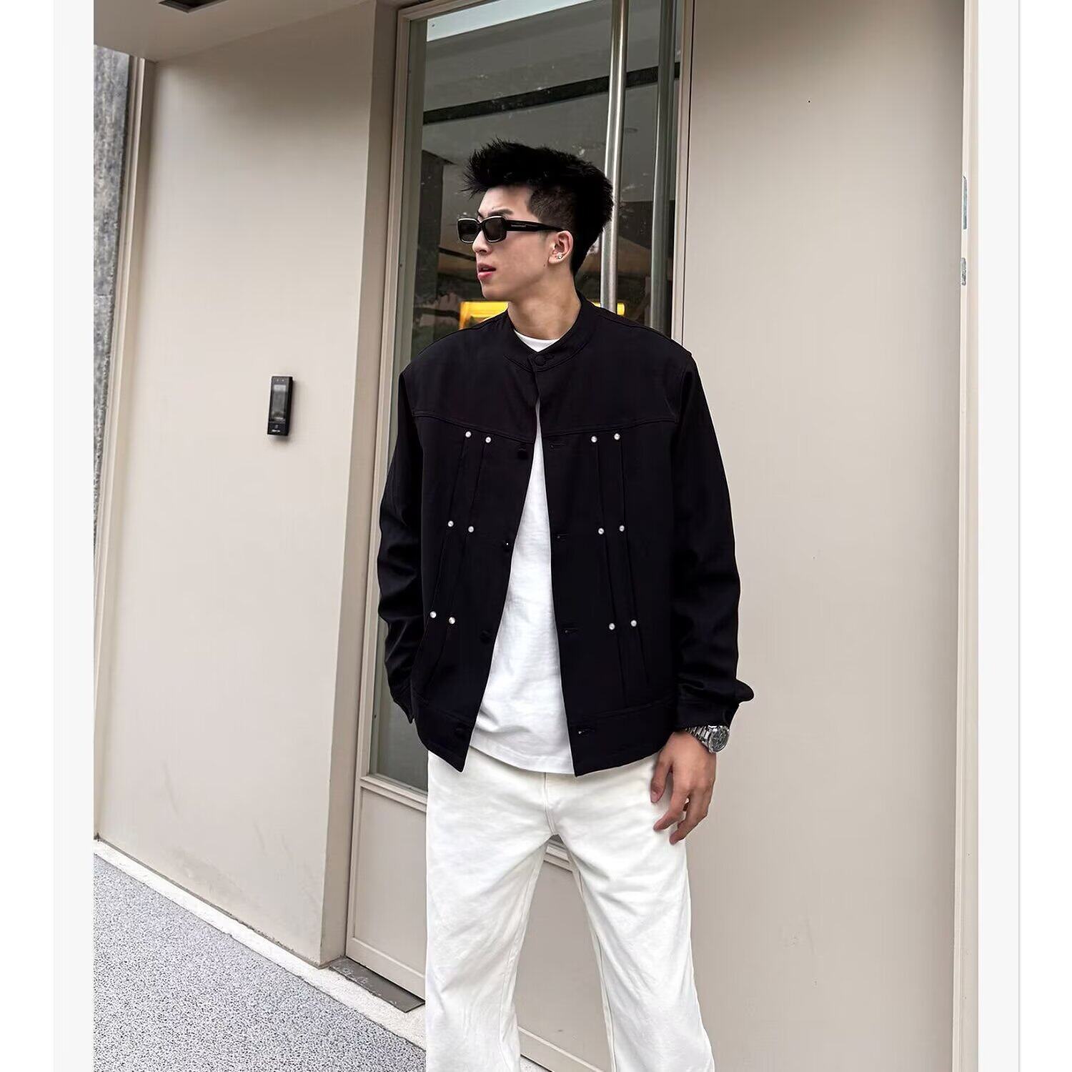 New Bcfauae NB高街痞帅中山领夹克男秋季新中式高级感宽松外套上