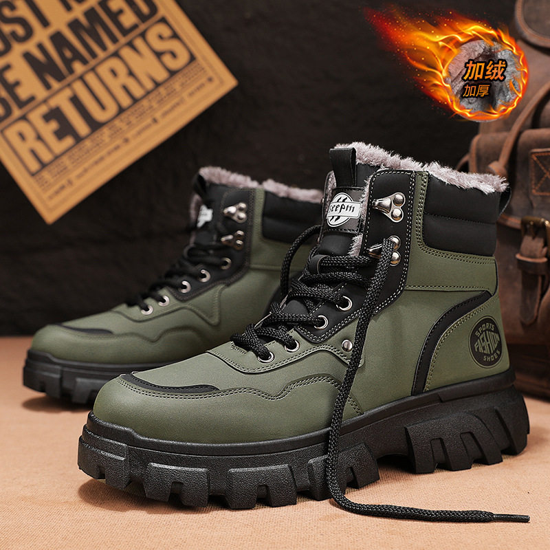 官方正品New Bcfauae NB新款高帮工装鞋子马丁靴加绒冬季男鞋潮流