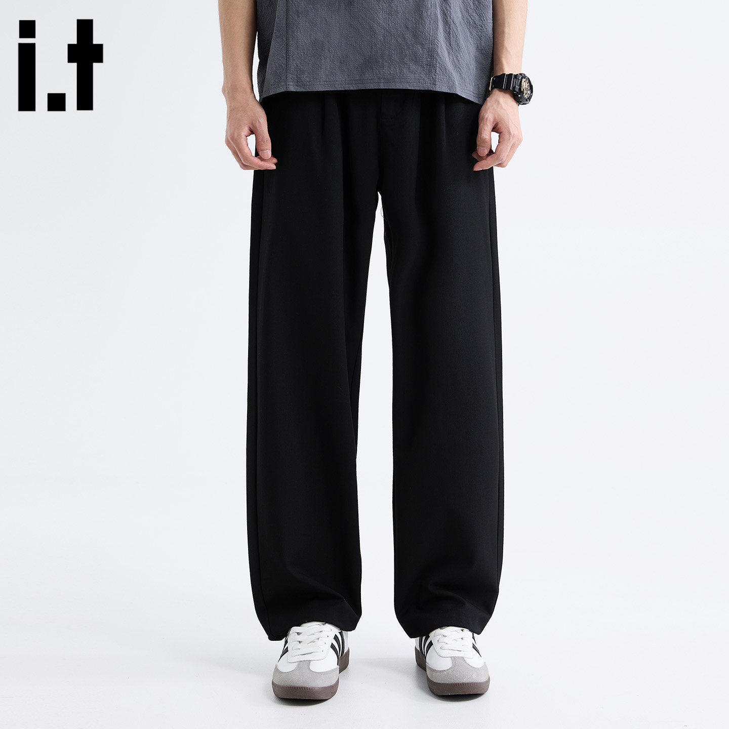 New Bcfauae NB黑色时尚潮流西装裤直筒裤男女夏季高级感长裤