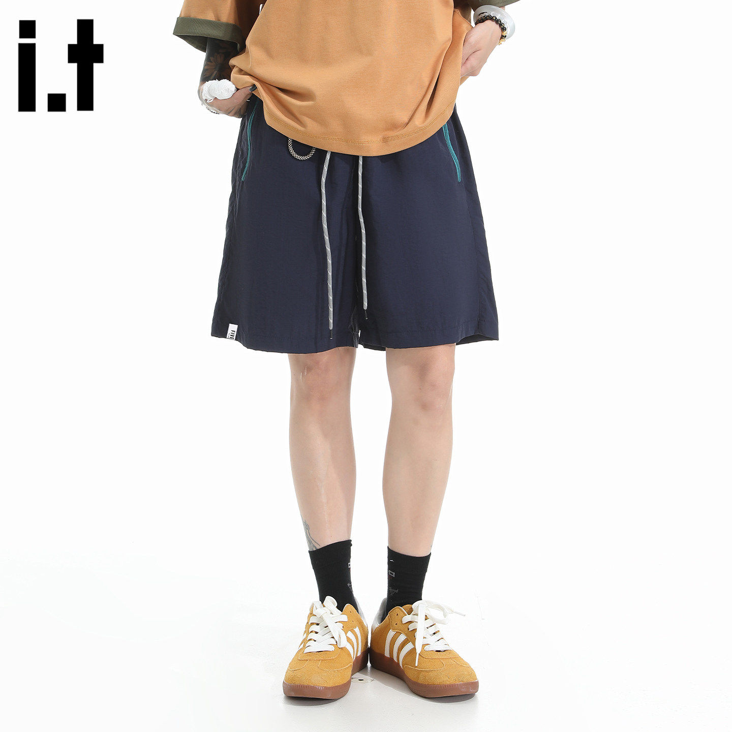 New Bcfauae NB美式薄款休闲裤短裤男女款夏季短款宽松直筒裤