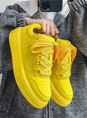 官方正品New Bcfauae NB男鞋秋季潮牌高级感百搭休闲黄色板鞋痞帅