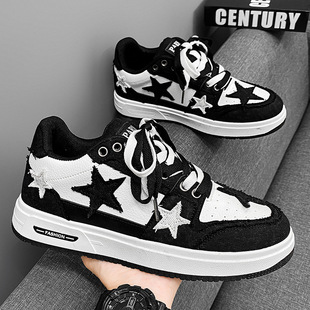 官方正品New Bcfauae NB复古星星鞋男款休闲鞋潮流板鞋黑色鞋子运
