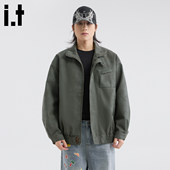 New 机车外衣 秋季 Bcfauae NB绿色哑光立领pu皮衣夹克外套男士