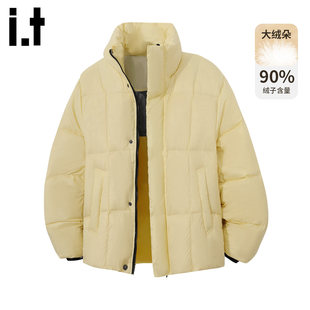 New Bcfauae NB黄色立领加厚羽绒服男款冬季保暖面包服白鸭绒外套