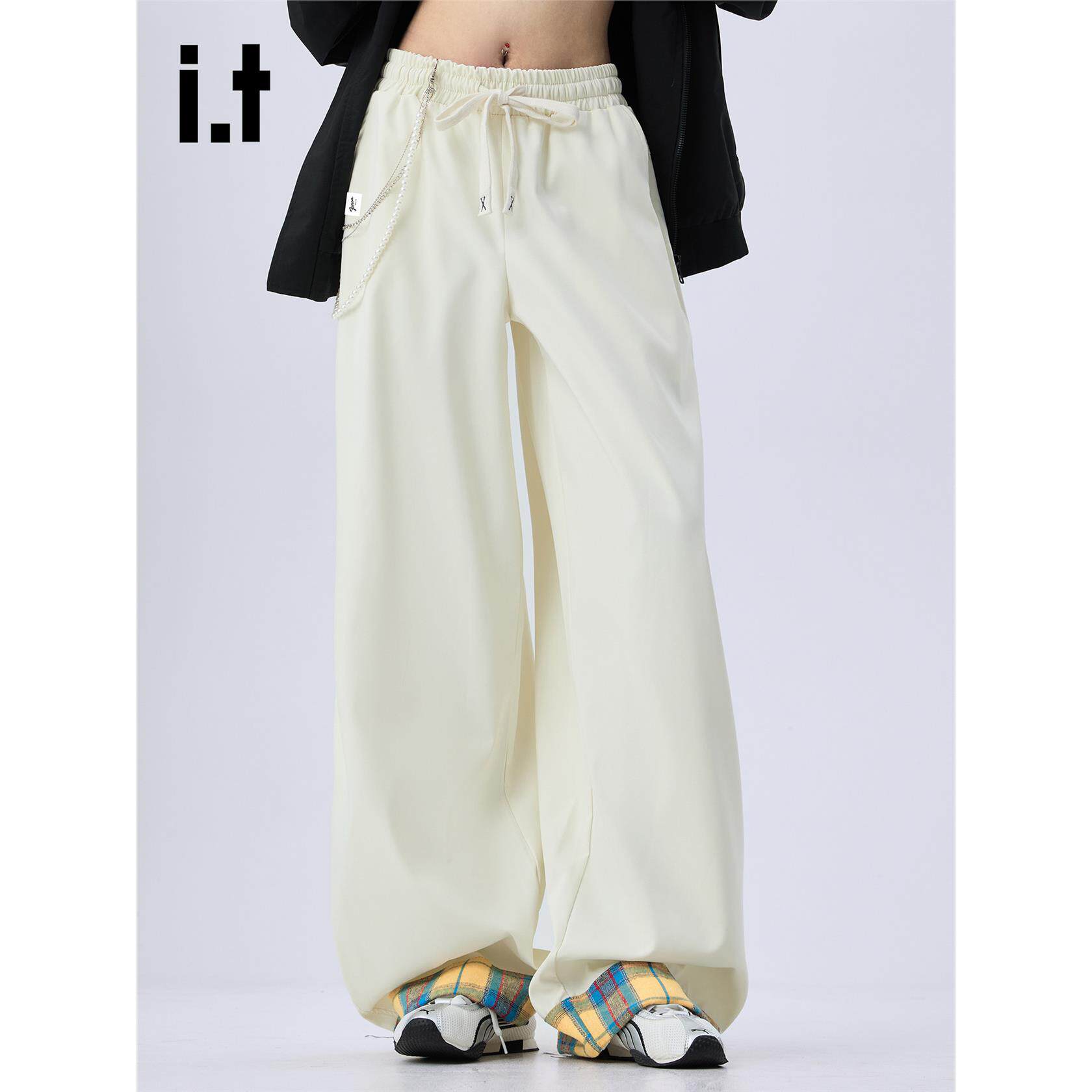 New Bcfauae NB美式阔腿裤男春秋冬季宽松抽绳慵懒风弯刀拖地卫裤