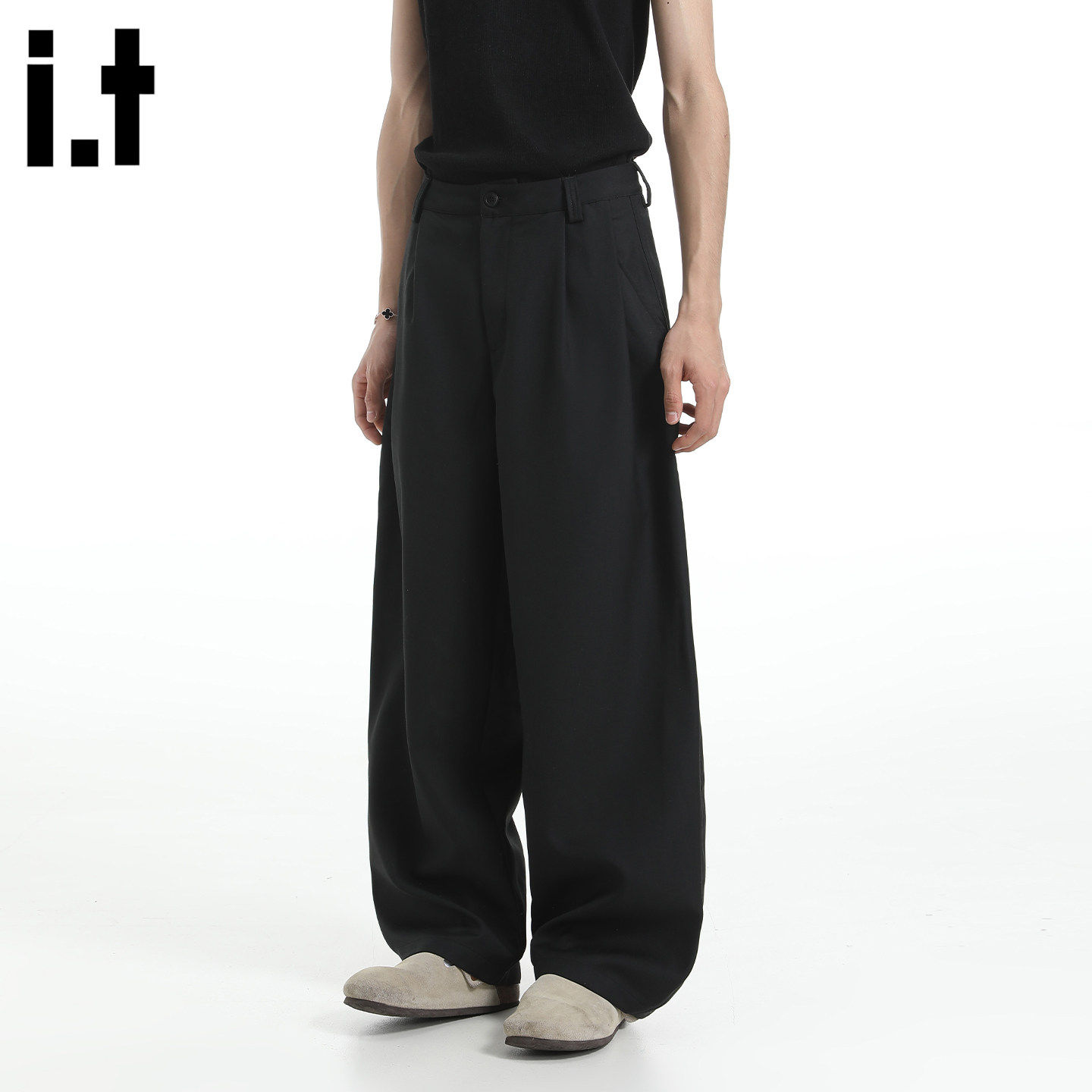 New Bcfauae NB宽松西装裤男女潮流夏季弯刀裤休闲 阔腿垂感裤