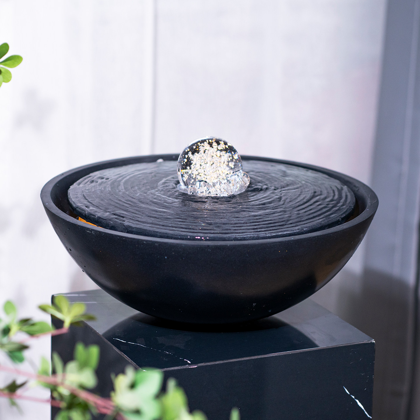 现代简约桌面流水摆件加湿招财进宝家居装饰LED照明空气净化