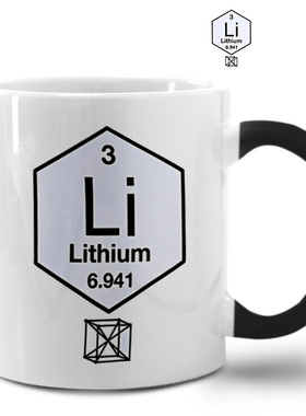 化学元素Li锂Lithium 铀U周期表符号Uranium变色杯马克杯陶瓷水杯