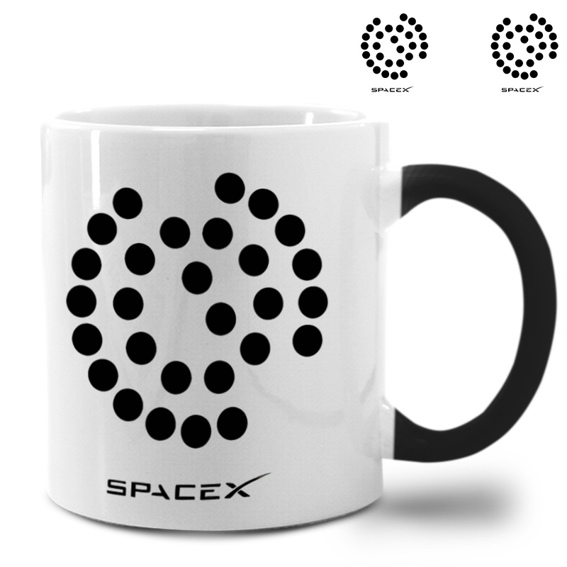spacex太空探索技术星舰发射猎鹰九号工变色杯搞怪马克杯陶瓷水杯