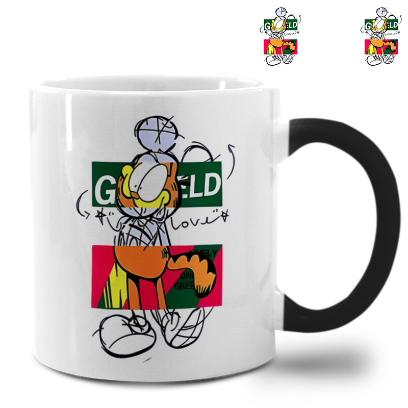 加菲猫卡通米老鼠变色杯学生小众时尚2025大容量马克杯子陶瓷水杯