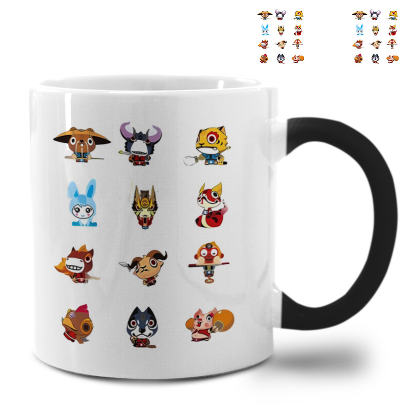 十二生肖鼠牛虎兔龙蛇马羊猴鸡狗猪变色杯搞怪户外马克杯陶瓷水杯