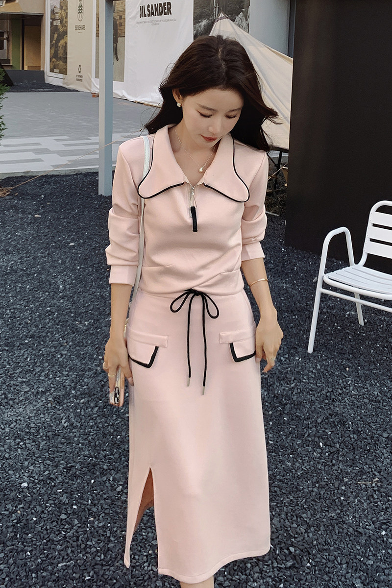 【24新春款现货】温柔减龄粉色卫衣裙套装088-8821p135控198,女装套装/套裙,2C088