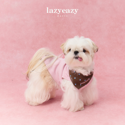 Lazyeazy宠物狗狗衣服波点三角巾背心凉感拼接打底衫夏款中小型犬