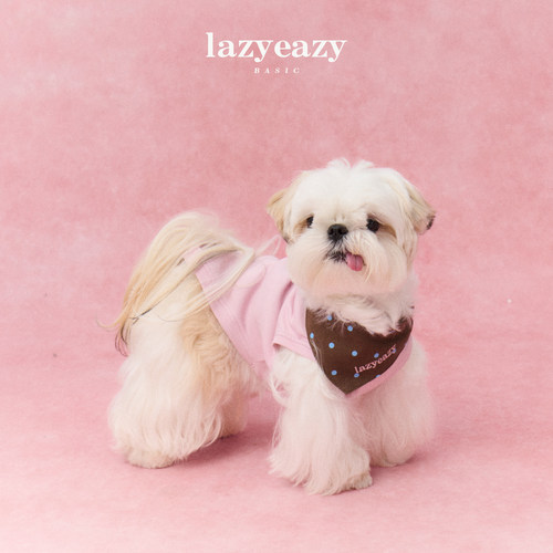 Lazyeazy宠物狗狗衣服波点三角巾背心凉感拼接打底衫夏款中小型犬