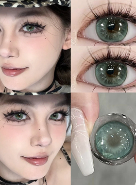绿色cos美瞳半年抛漫画眼大小直径混血隐形眼镜正品官方旗舰店EJL