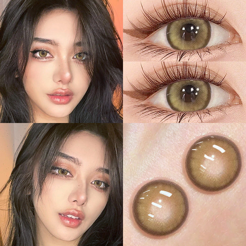 大金块美瞳半年抛泰式混血小直径正品年抛欧美金棕色隐形眼镜ejl