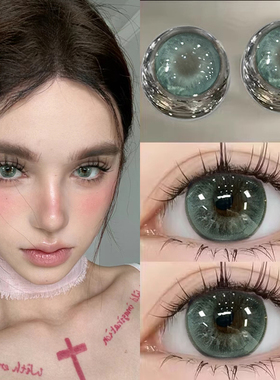 灰绿色美瞳cos混血欧美半年抛大小直径隐形眼镜正品官方旗舰店EJL