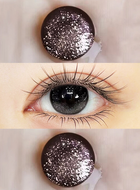 黑色美瞳半年抛小大直径纯欲狗狗眼自然学生隐形眼镜正品官网EJL