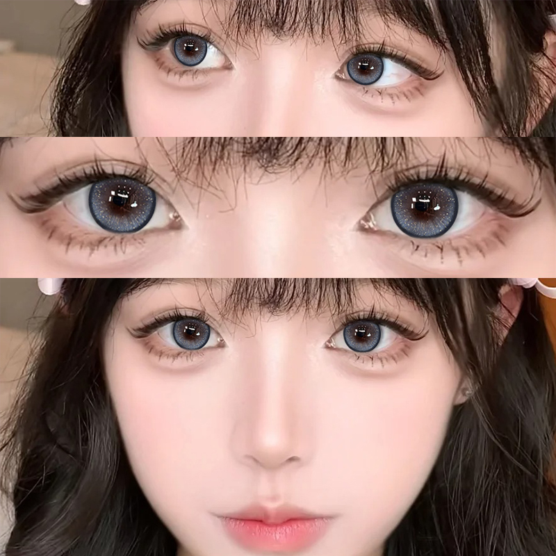 2片装】满满碎光蓝水润美瞳不伤眼睛半年抛混血隐形眼镜女正品EJL