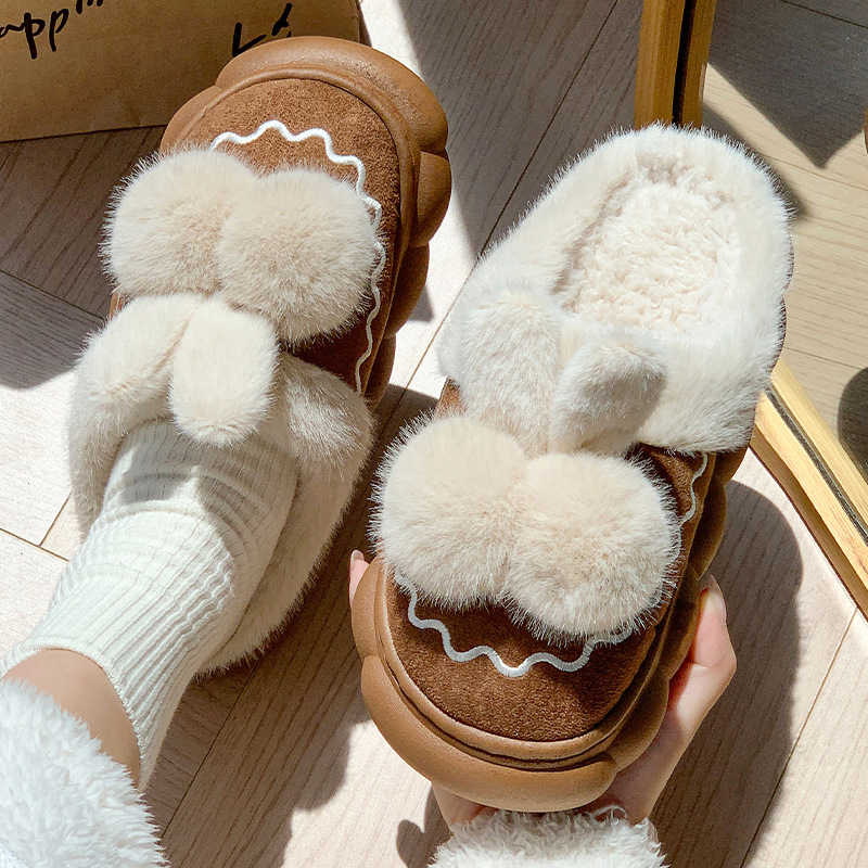 棉拖鞋女士秋冬季2024新款家居保暖加毛绒拖鞋情侣防滑厚底棉拖女