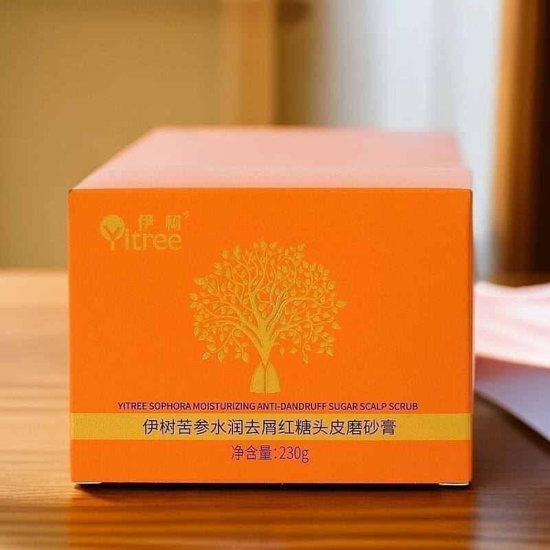 伊树苦参控油去屑红糖头皮磨砂膏水润去屑净澈深度清洁正品可扫码