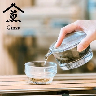 日本煎茶堂办公室泡茶器简茶器透明盖碗宝瓶急须办公户外便携茶具