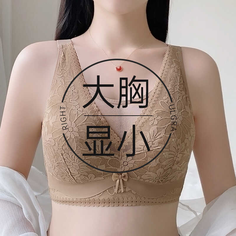 内衣女聚拢设计感无钢圈美背文胸大码薄款大胸显小上托胸罩收副乳