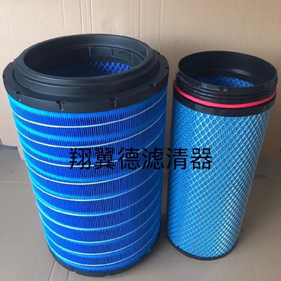 K2841空滤适配豪沃T7解放J6悍威德龙F3000滤清器新大威车型滤芯格