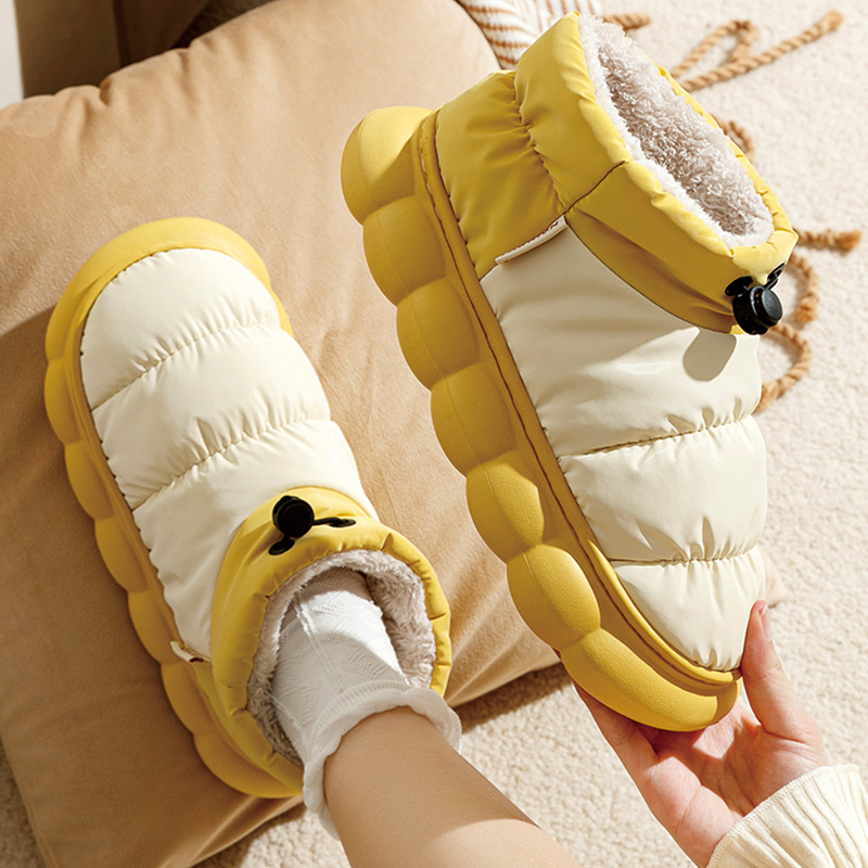 秋冬季居家保暖包根情侣棉拖鞋