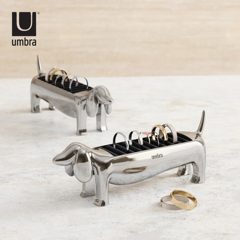 umbra腊肠狗戒托首饰耳钉收纳盒