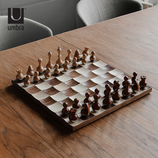 Umbra 国际象棋不倒翁象棋摆件家居北欧高档实木创意设计礼品新品