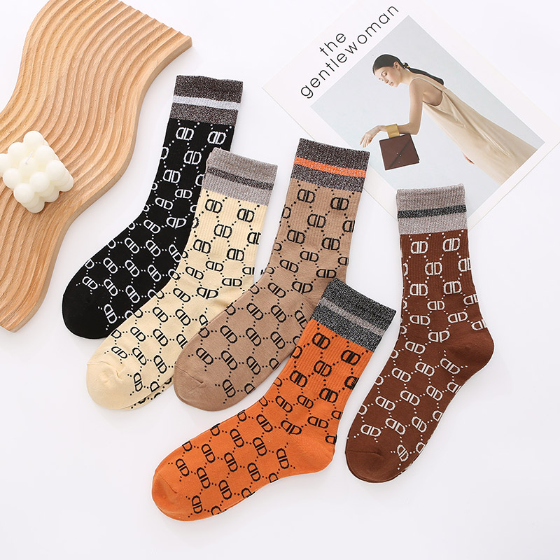 中筒袜ins潮流韩版字母百搭外穿