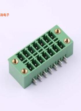 DB2ERHBM-3.81-2*7P-GN -[原装插拔式接线弯插,P=3.81mm