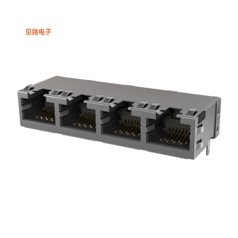 RJE484881401 -原装[8P8C, RA, CAT5E, 4 PORT, SHIELD,插孔